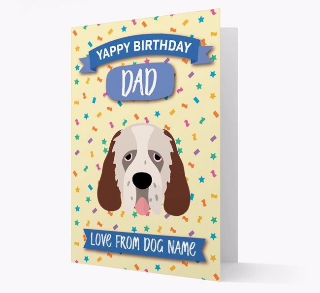 Personalized Card 'Yappy Birthday Dad' with {breedCommonName} Icon